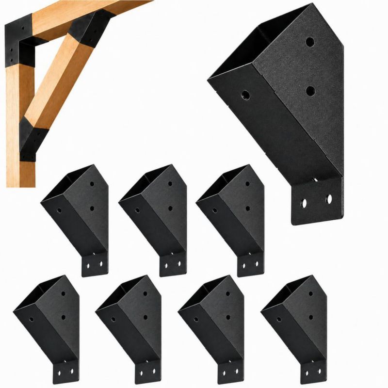 Soporte de Montaje ORIGLE 45° para Madera 4x4 – Juego de 8 Acero