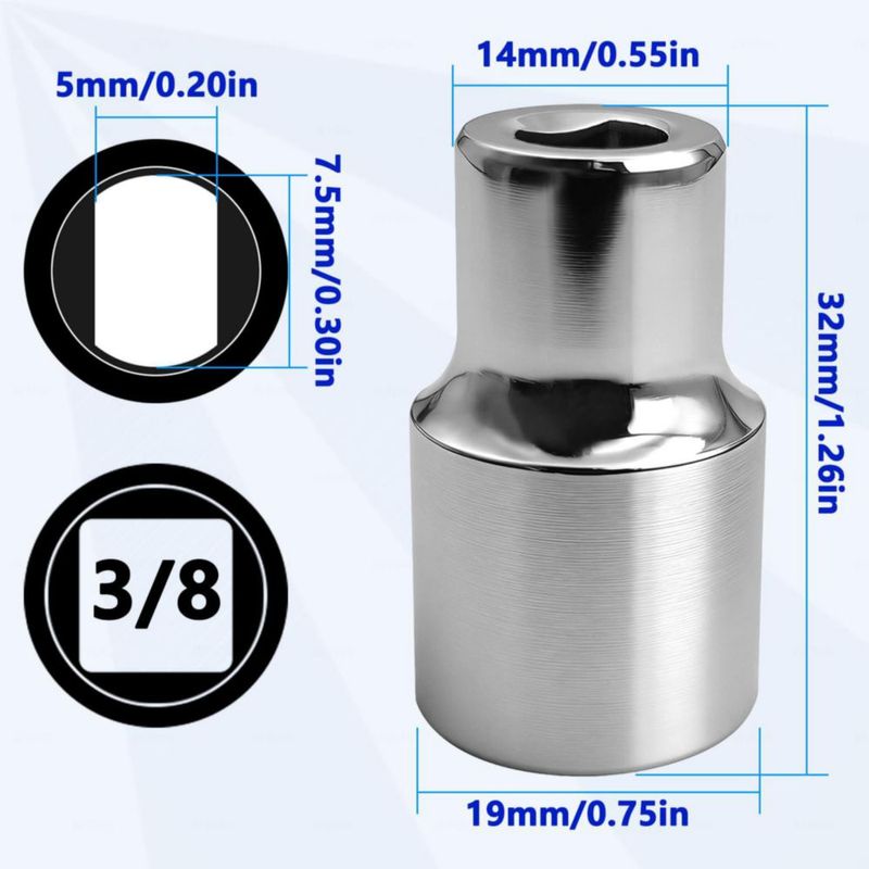 Caja de vaso ZKTOOL 55 x 75 mm tracción 3/8" para puntal de suspensión