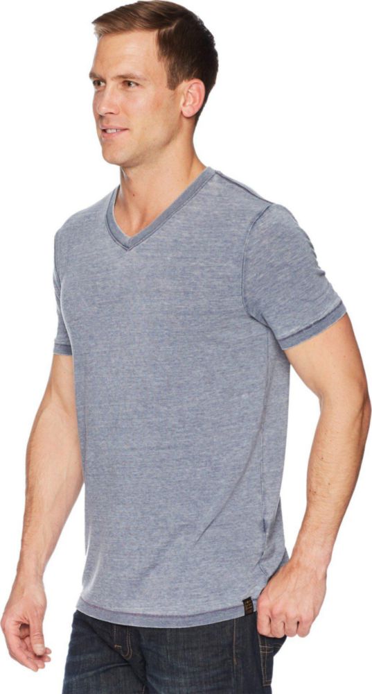 Camiseta Lucky Brand 2XL azul marino americano con acabado burnout y cuello en V