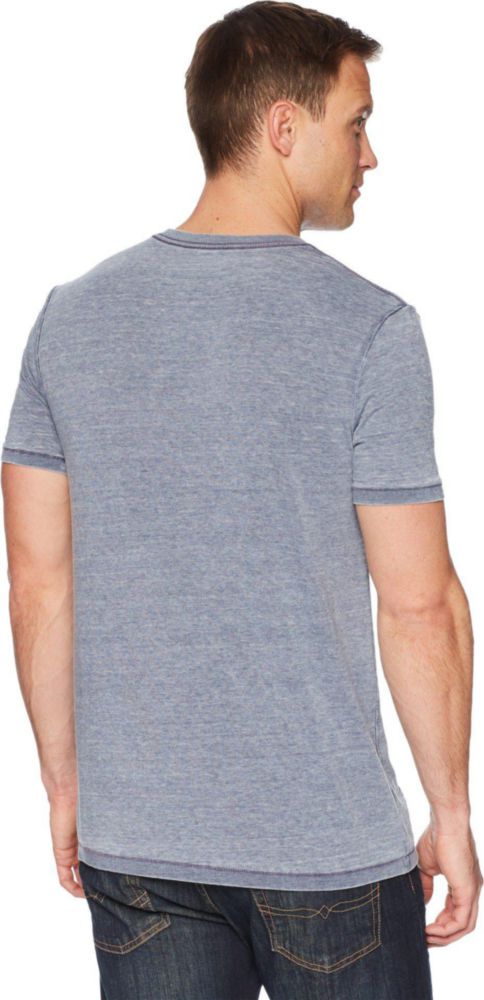 Camiseta Lucky Brand 2XL azul marino americano con acabado burnout y cuello en V