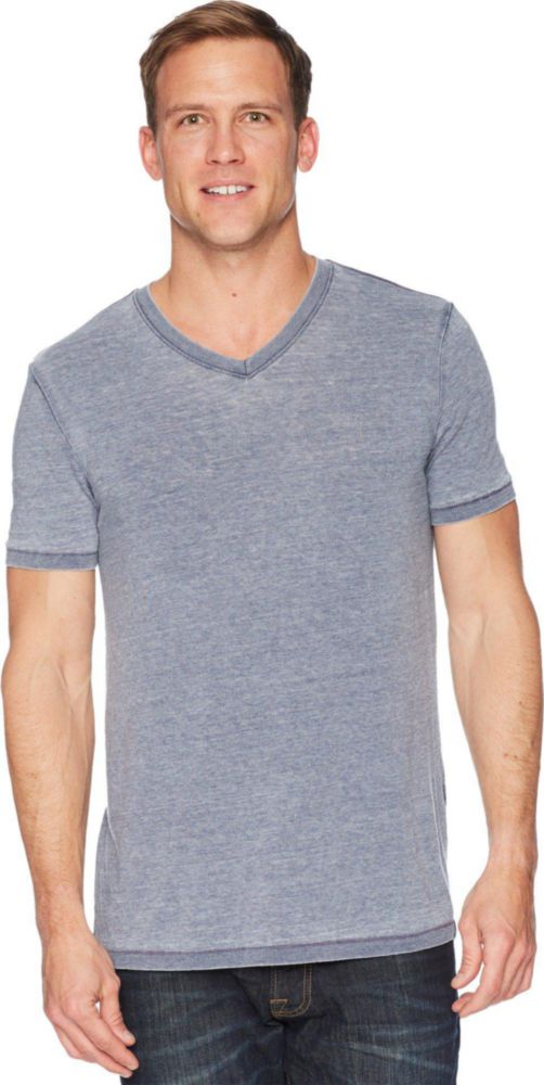 Camiseta Lucky Brand 2XL azul marino americano con acabado burnout y cuello en V