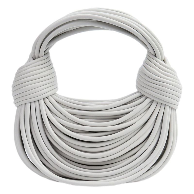 Bolso de mano Gimue 26 cm blanco con asa superior tipo nudo