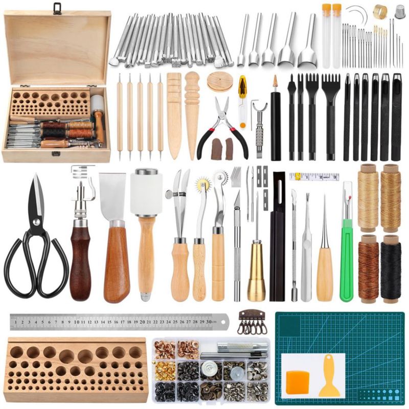 Kit de herramientas de cuero JUPEAN – 458 piezas