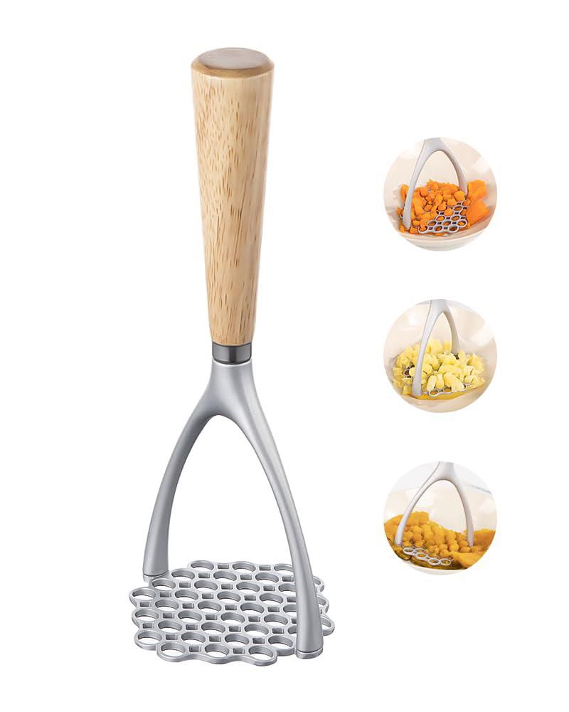 Prensapapas Brigii de Aluminio con Mango de Roble