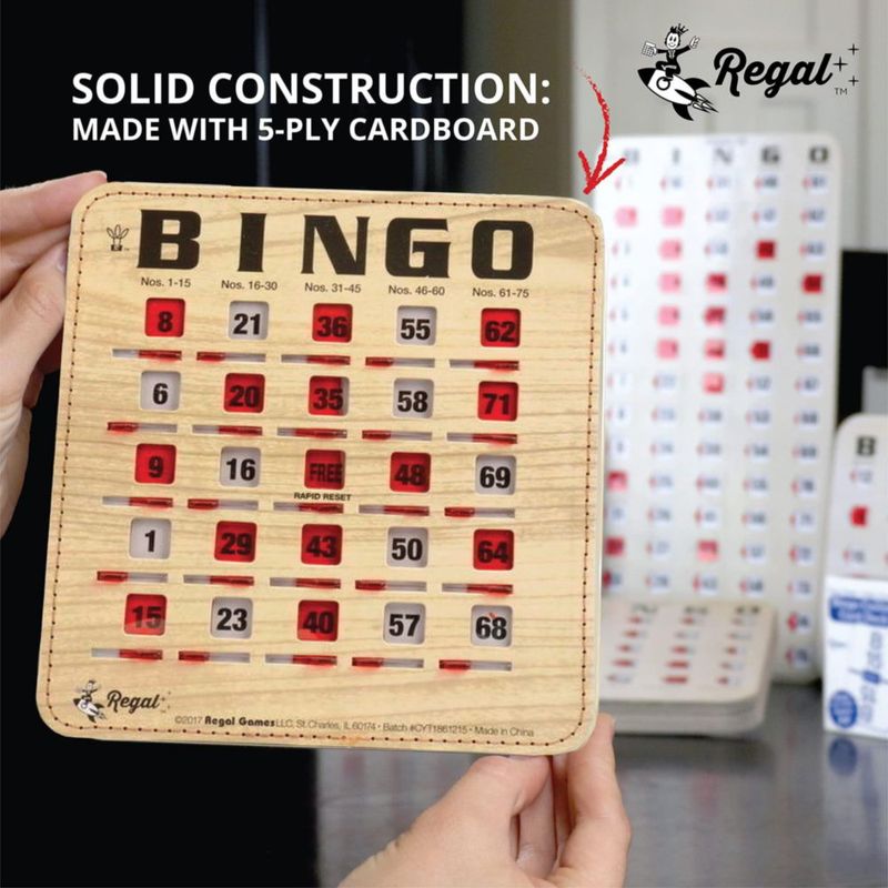 Cartas de Bingo Regal Games Pack de 200 con Ventana Deslizante