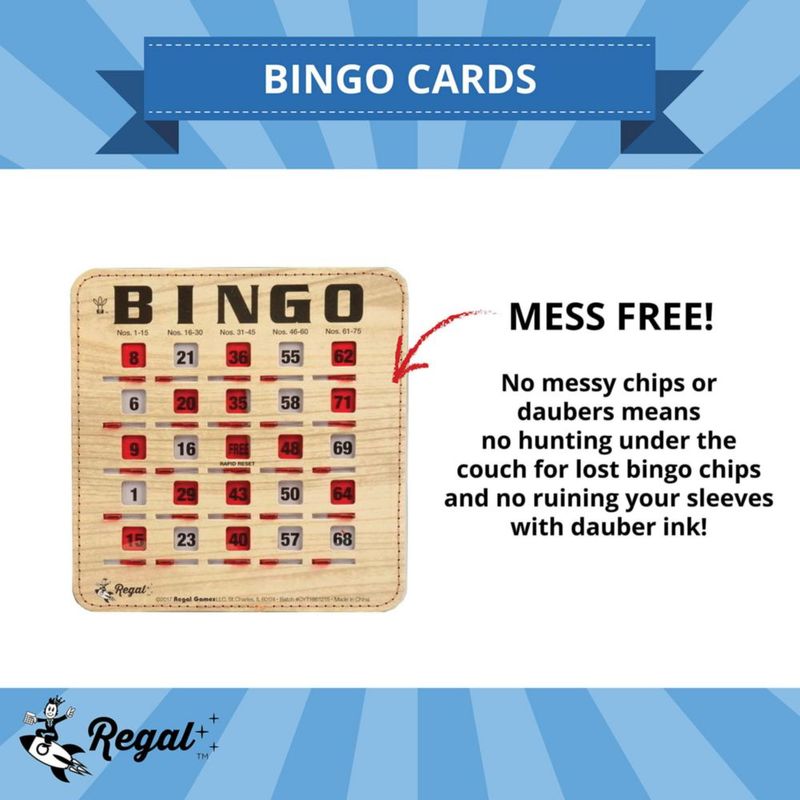 Cartas de Bingo Regal Games Pack de 200 con Ventana Deslizante