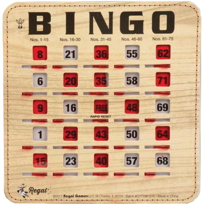 Cartas de Bingo Regal Games Pack de 200 con Ventana Deslizante