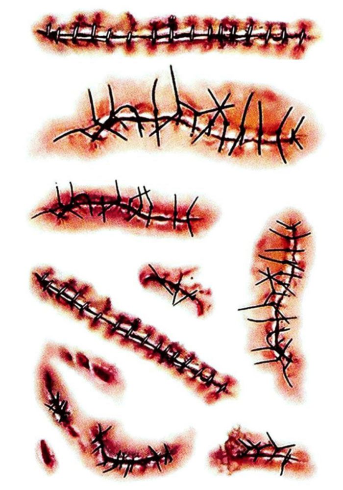 Pegatinas de tatuaje LENOAPHYS 10 láminas para disfraz de zombie