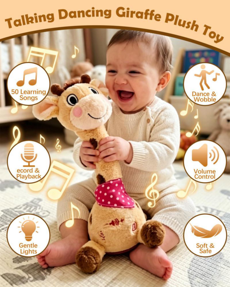 Figura de Juguete Pbooo Jirafa Bailarina con Voz y Luz