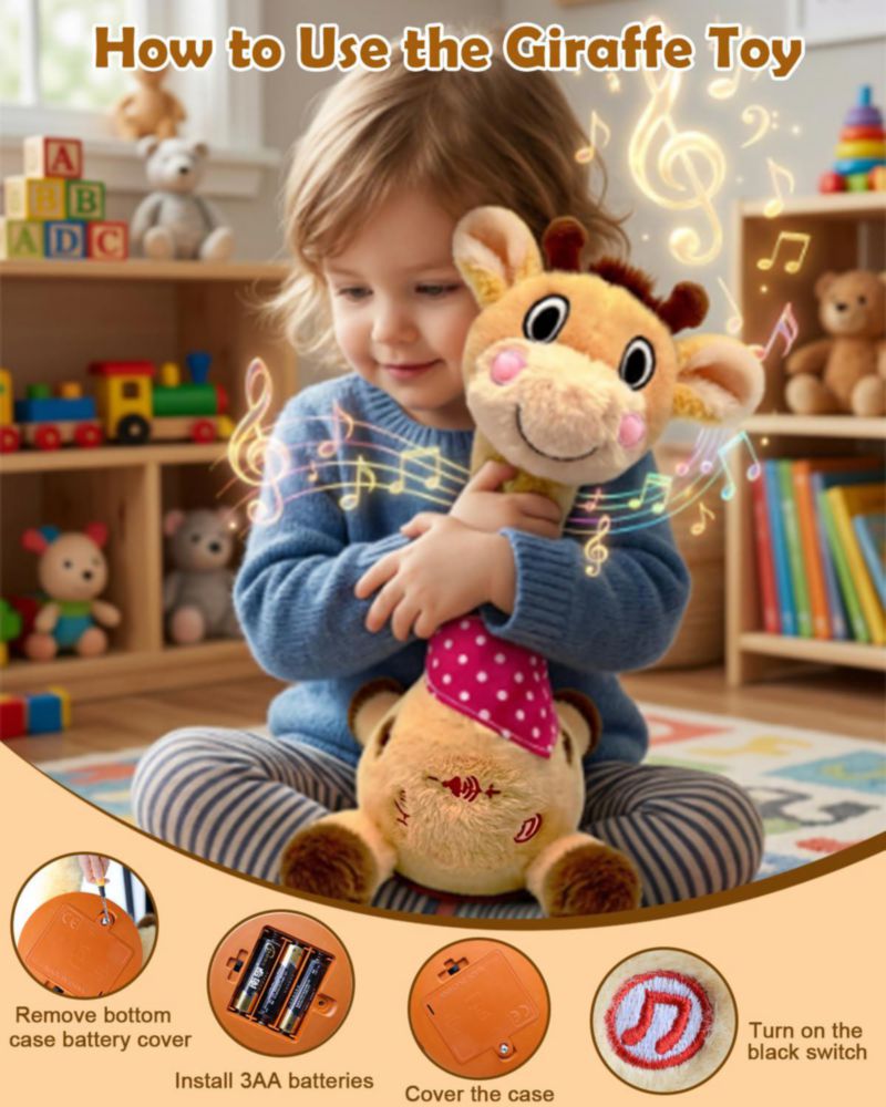 Figura de Juguete Pbooo Jirafa Bailarina con Voz y Luz