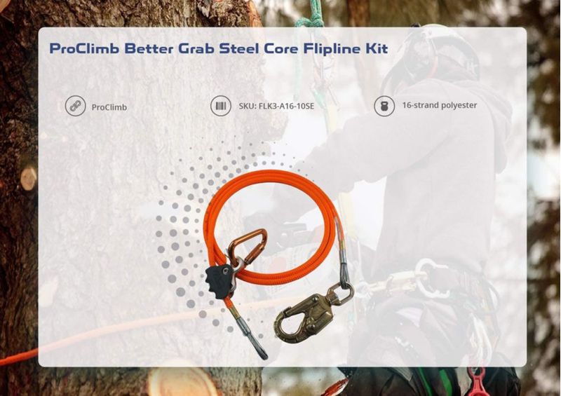 Kit de Línea de Volteo ProClimb 3 m 5/8" Núcleo de Acero Fabricado en EE. UU.