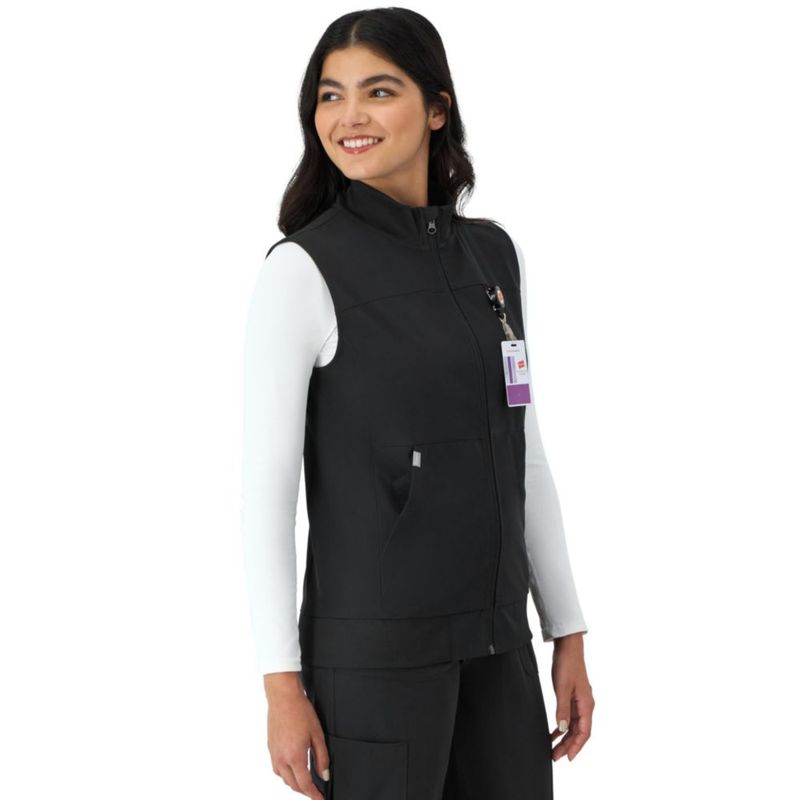 Chaleco de uniforme médico Hanes para mujer ajuste cómodo y elástico