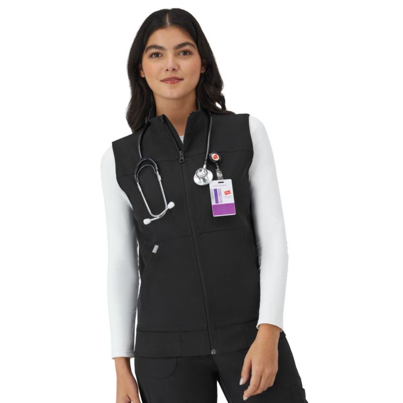 Chaleco de uniforme médico Hanes para mujer ajuste cómodo y elástico