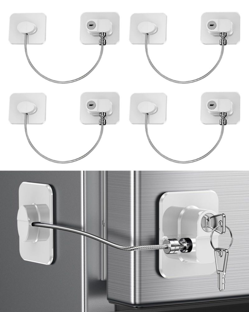 Candado de Seguridad para Nevera WILNIRY - Pack de 4 con 8 Llaves