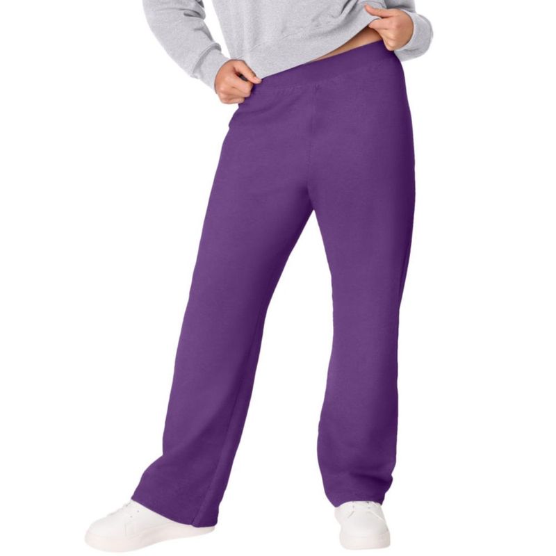 PANTALONES Hanes Mujer Talla M Violeta Jaspeado 76 cm Pierna Abierta