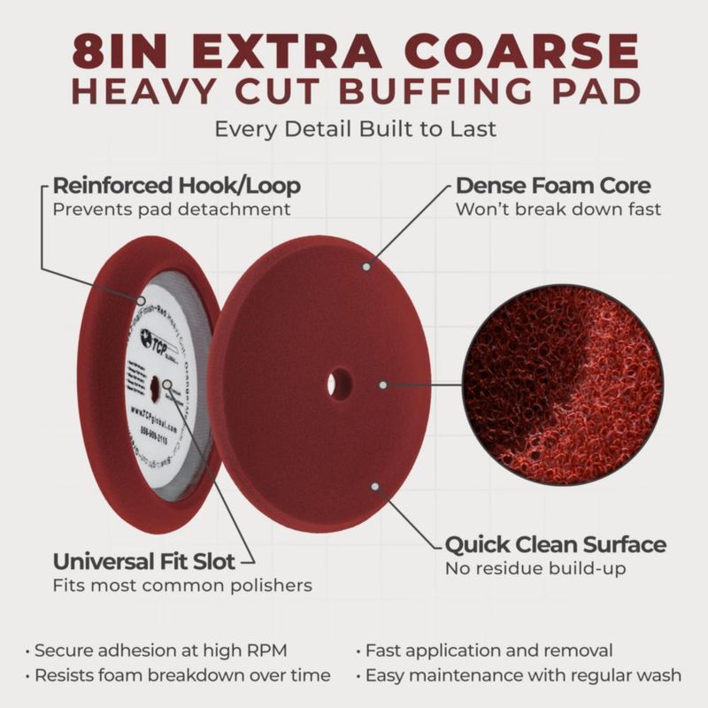 Almohadilla de Pulido TCP Global 20 cm Rojo Extra Gruesa