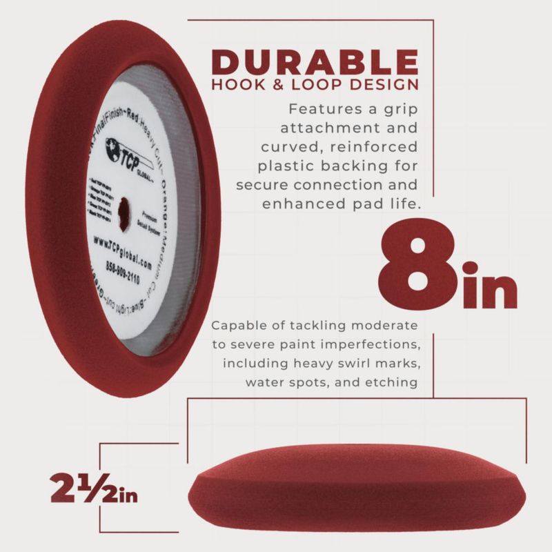 Almohadilla de Pulido TCP Global 20 cm Rojo Extra Gruesa