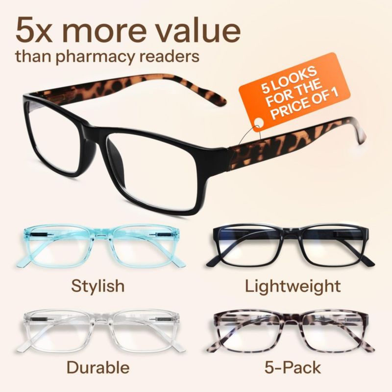 Gafas de Lectura Gaoye Pack de 5 con Protección de Luz Azul