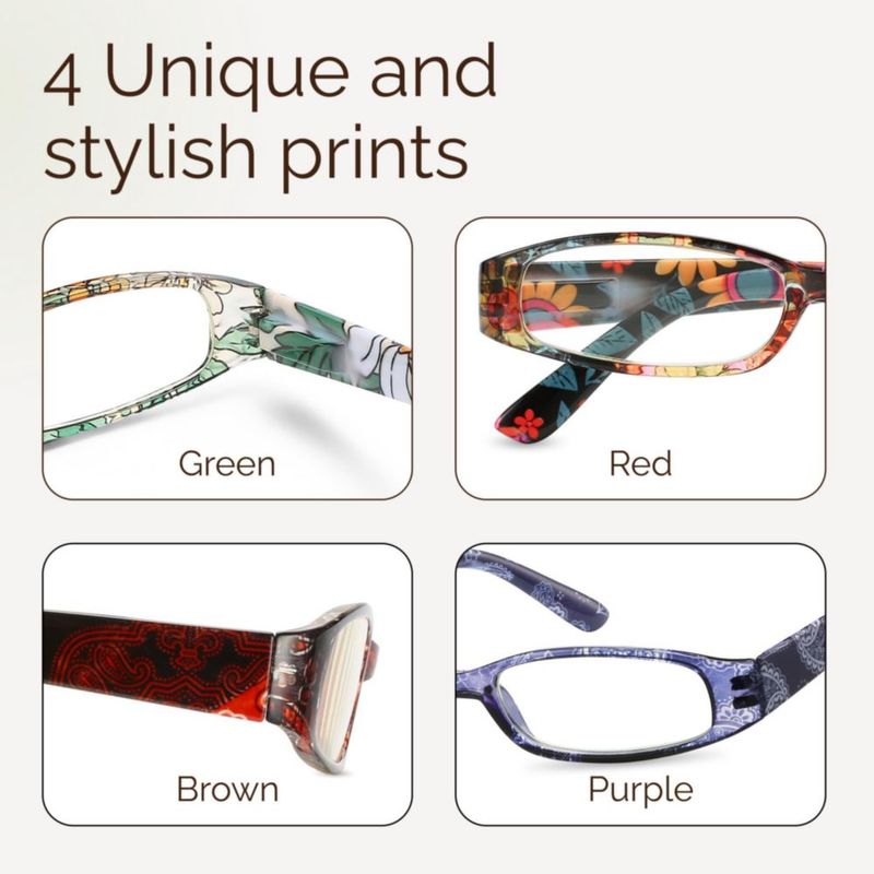 Gaoye Set de 4 Gafas de Lectura con Filtro de Luz Azul para Mujer