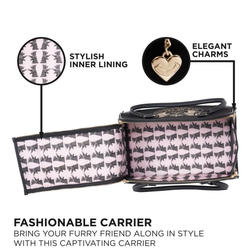 Transportín para mascotas Juicy Couture 41x25x25 cm negro