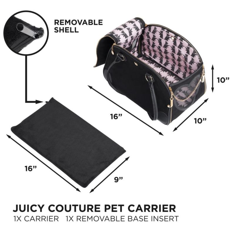 Transportín para mascotas Juicy Couture 41x25x25 cm negro