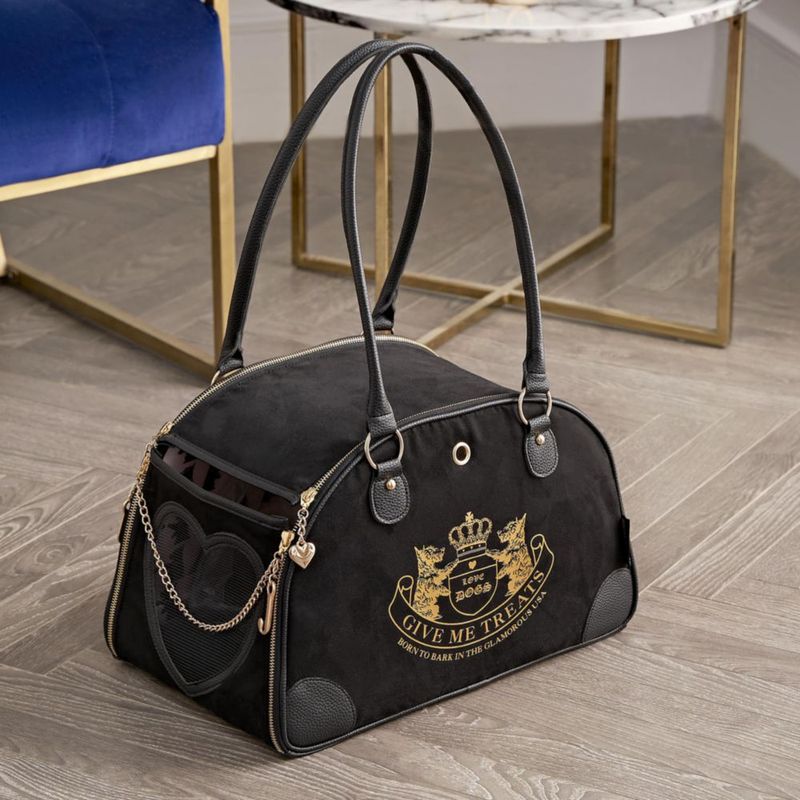 Transportín para mascotas Juicy Couture 41x25x25 cm negro