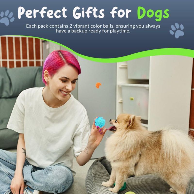 Pelotas Petite Paws 45 cm con chirrido – Pack de 4 para perros pequeños