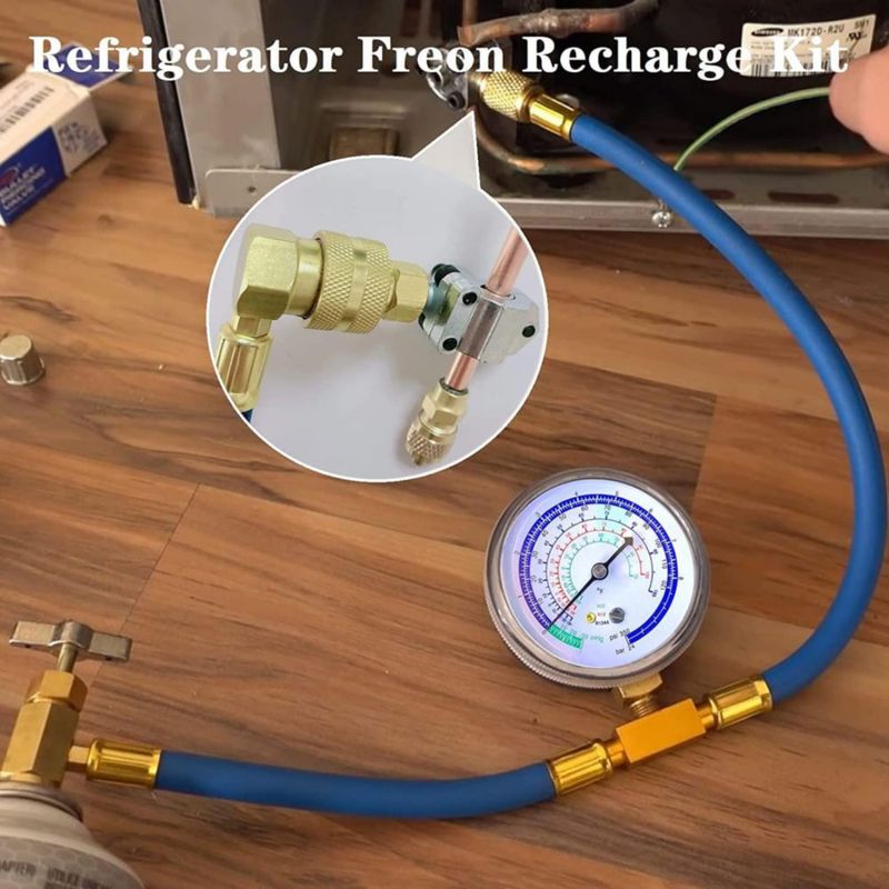 Kit de Recarga de Aire Acondicionado FANOVO R134a R12 R22 con Adaptador de Manómetro