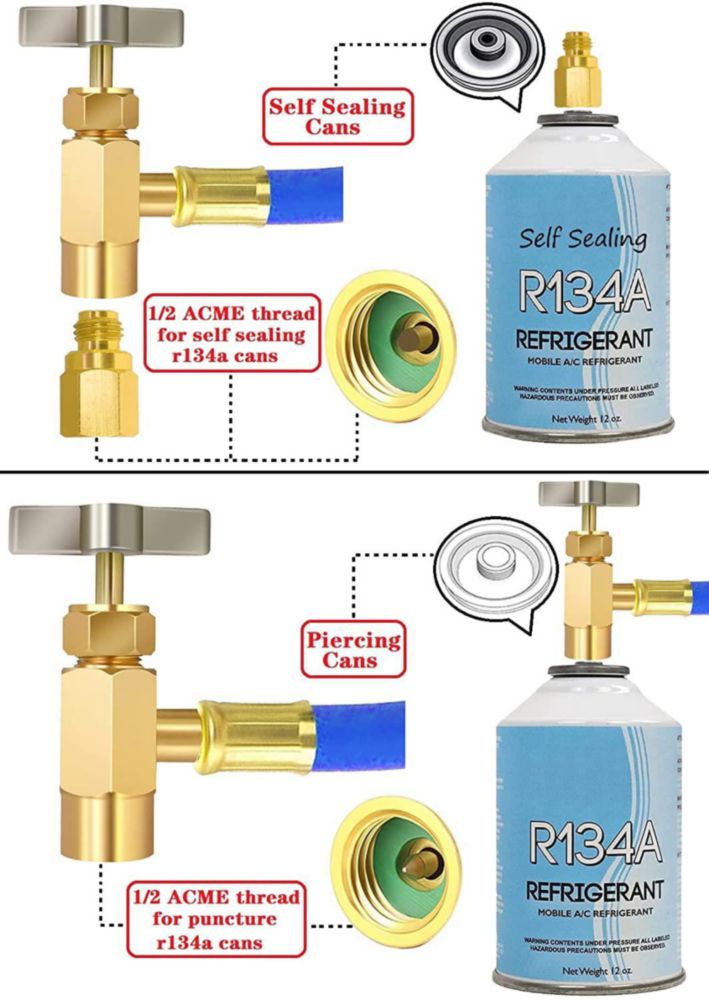 Kit de Recarga de Aire Acondicionado FANOVO R134a R12 R22 con Adaptador de Manómetro