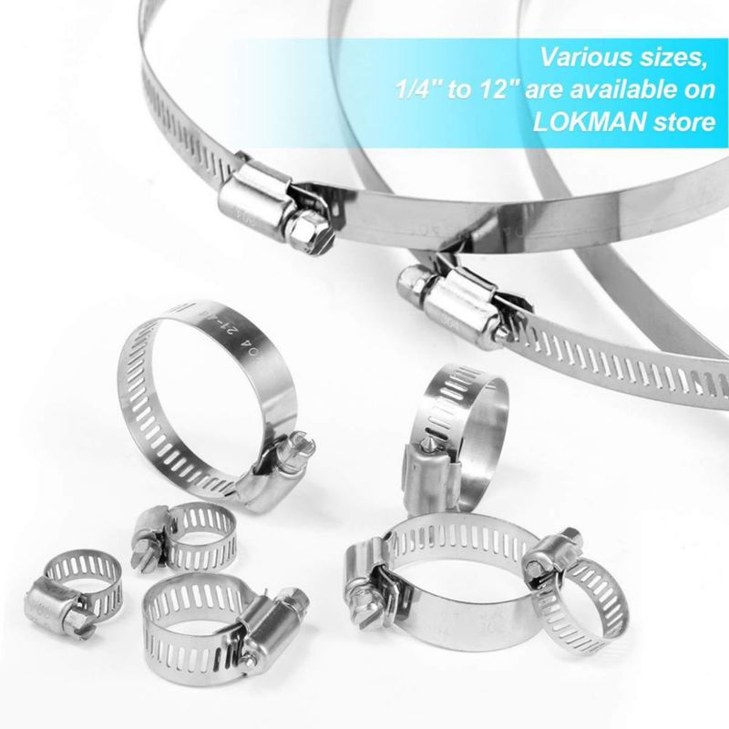 Abrazadera de manguera LOKMAN 6‑12 mm paquete de 20 acero inoxidable