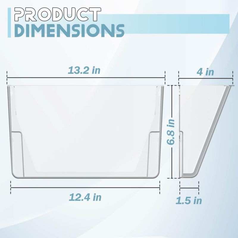 Organizador de archivos Gawerk Pack de 6 transparentes A4 35 × 21 cm para colgar en la pared