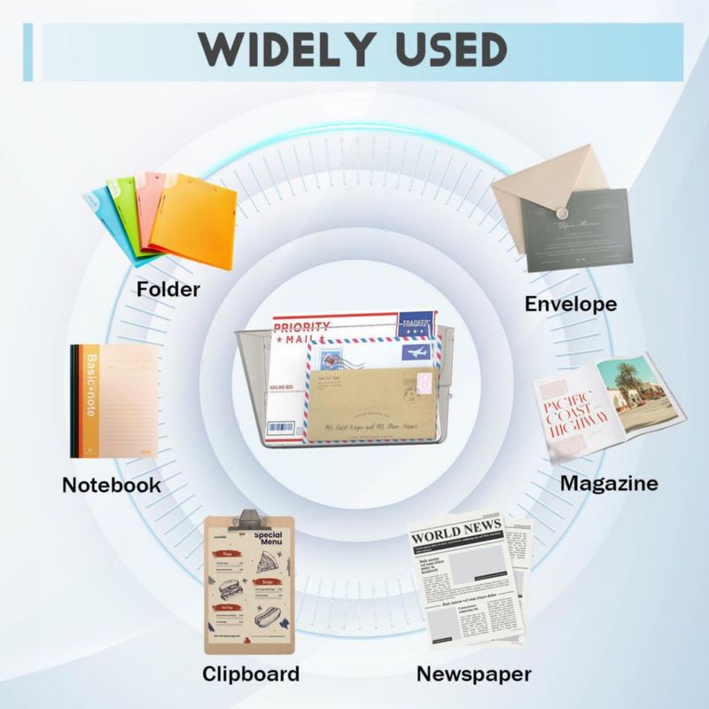 Organizador de archivos Gawerk Pack de 6 transparentes A4 35 × 21 cm para colgar en la pared