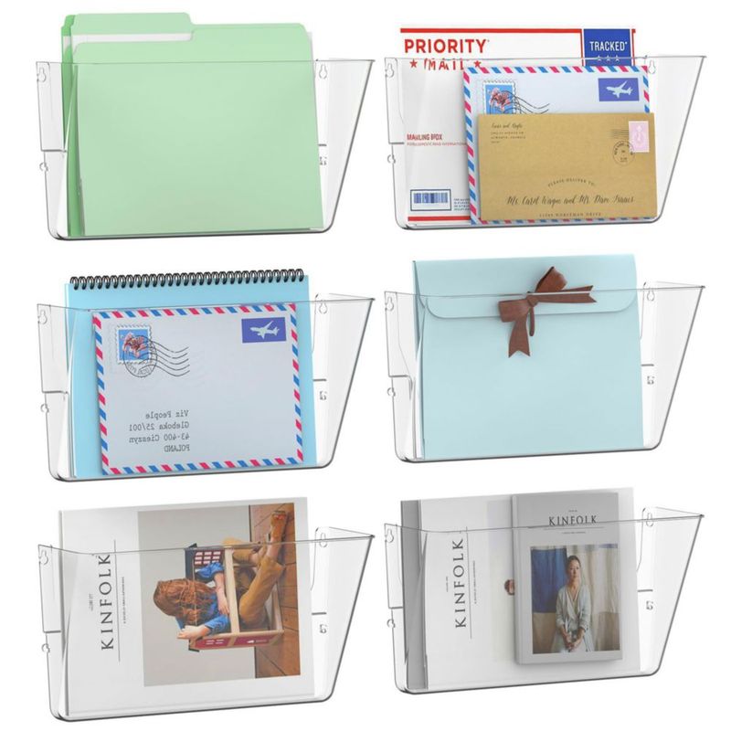 Organizador de archivos Gawerk Pack de 6 transparentes A4 35 × 21 cm para colgar en la pared