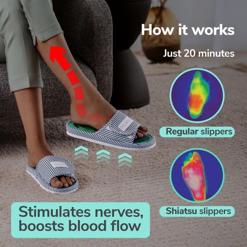 Zapatillas de Masaje Shiatsu MEDISTELLAR con Acupresión y Magnetoterapia