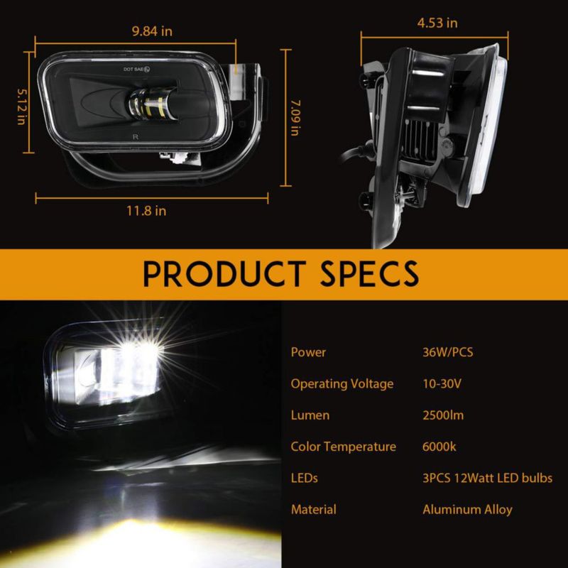 Luces de niebla Auxbeam para Ram 1500/2500/3500 36W IP67
