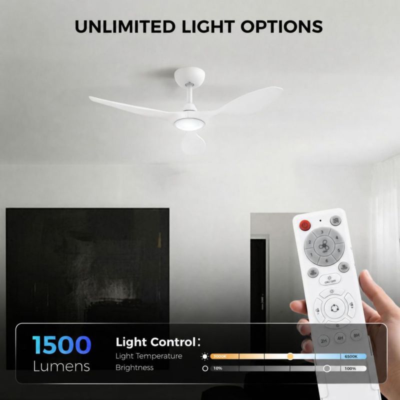 Ventilador de techo Roomratv 42" con luz y control remoto
