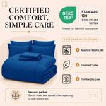 Juego de edredón CozyLux Queen 7 piezas azul microfibra