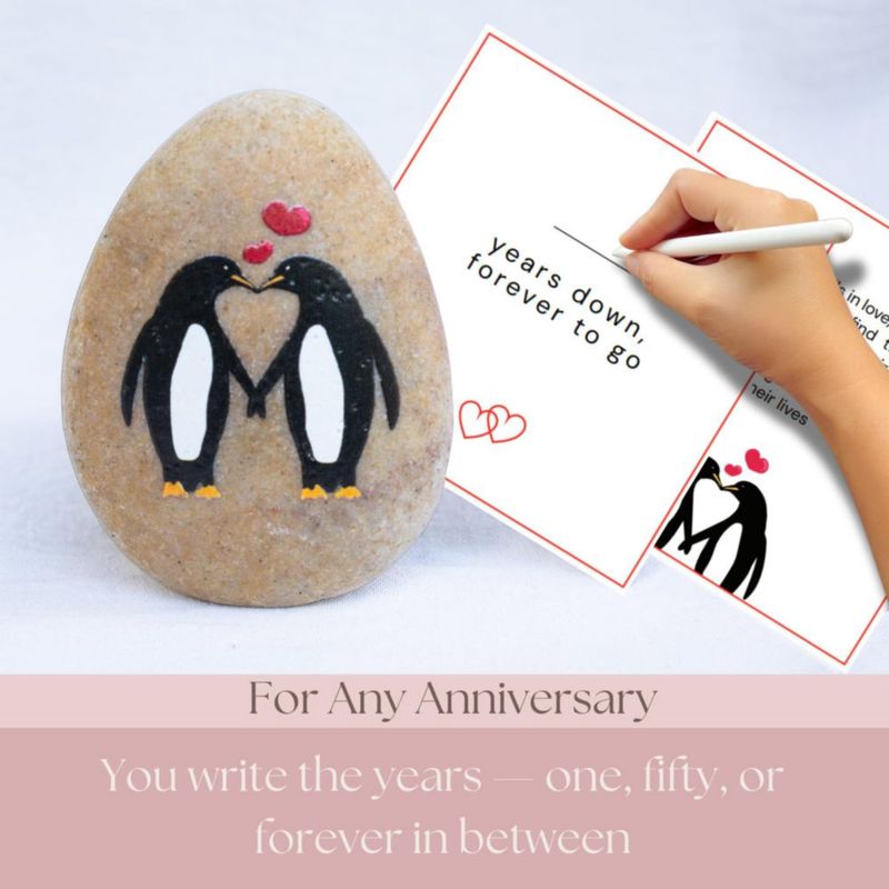 Tarjeta de Felicitación PureRejuva Regalo de Aniversario con Pingüino