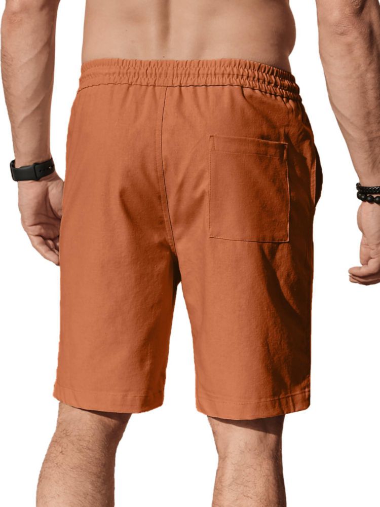 Shorts de algodón y lino naranja XXL – Comdecevis