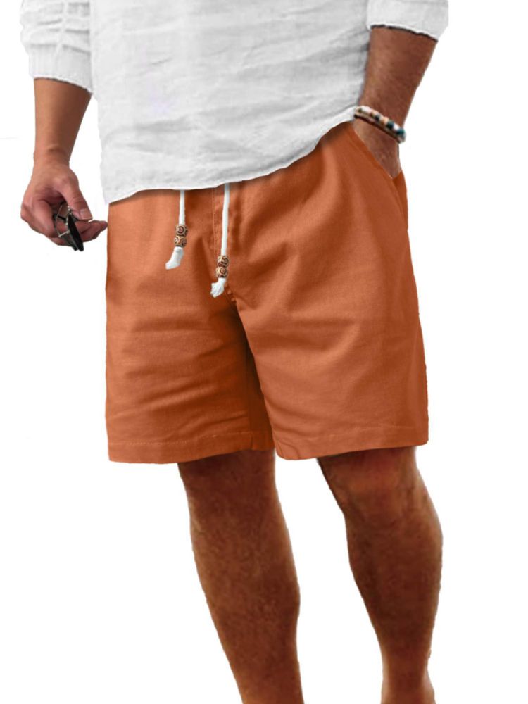 Shorts de algodón y lino naranja XXL – Comdecevis
