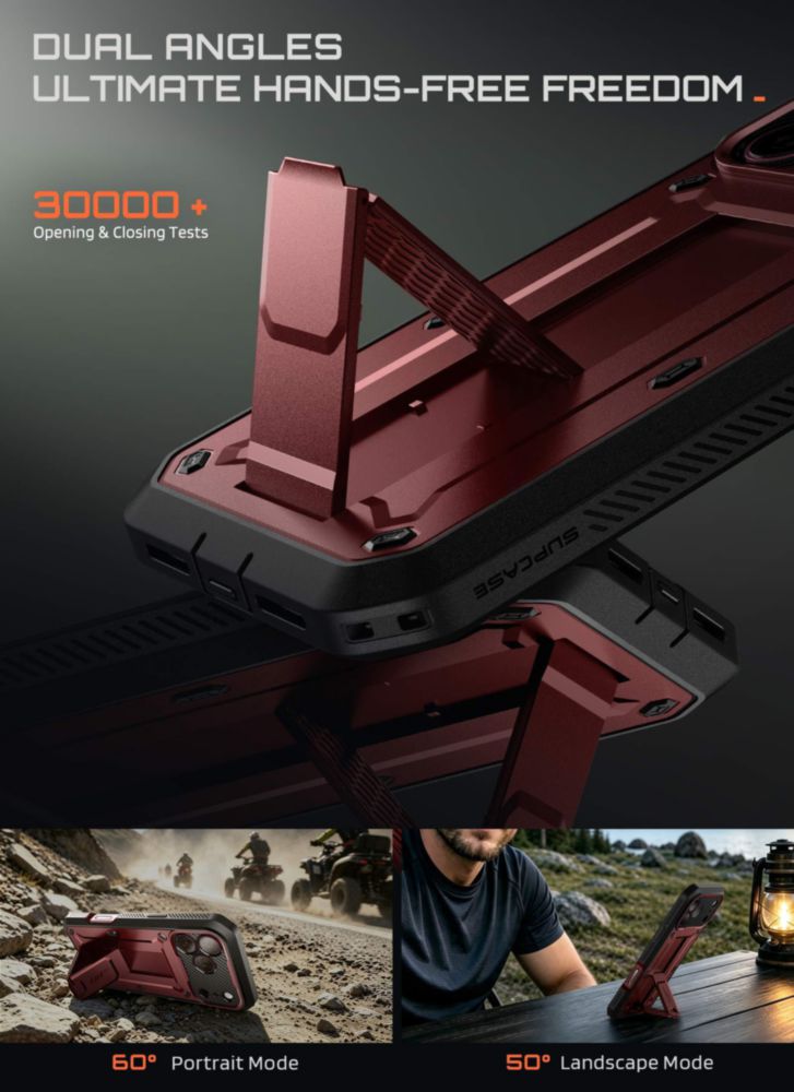 Funda SUPCASE para iPhone 18/17 Pro Max – Burdeos