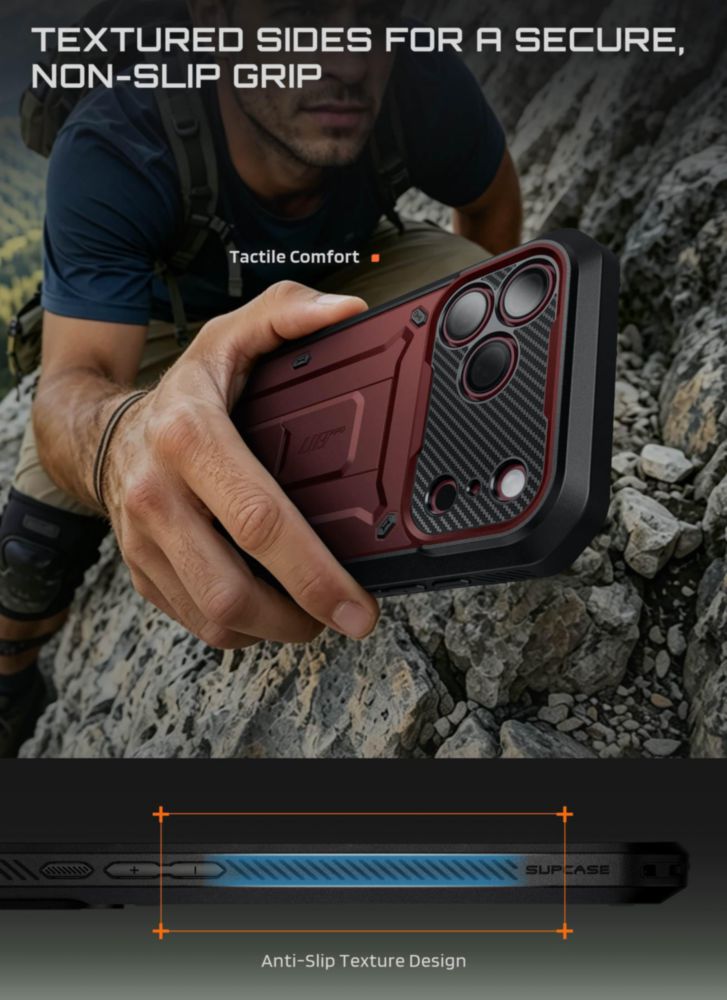 Funda SUPCASE para iPhone 18/17 Pro Max – Burdeos
