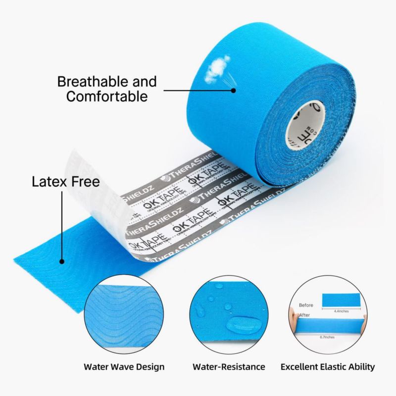 Cinta de Kinesiotaping OK TAPE - Pack de 6 (5 cm × 5 m) sin látex
