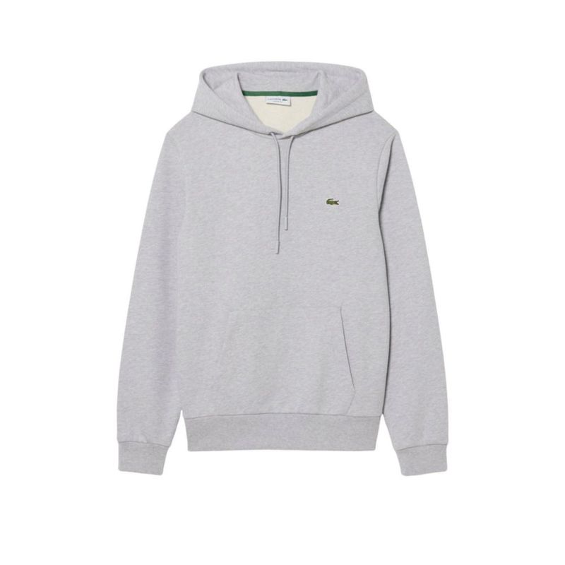 Sudadera con capucha Lacoste talla grande color plata chino de algodón felpa