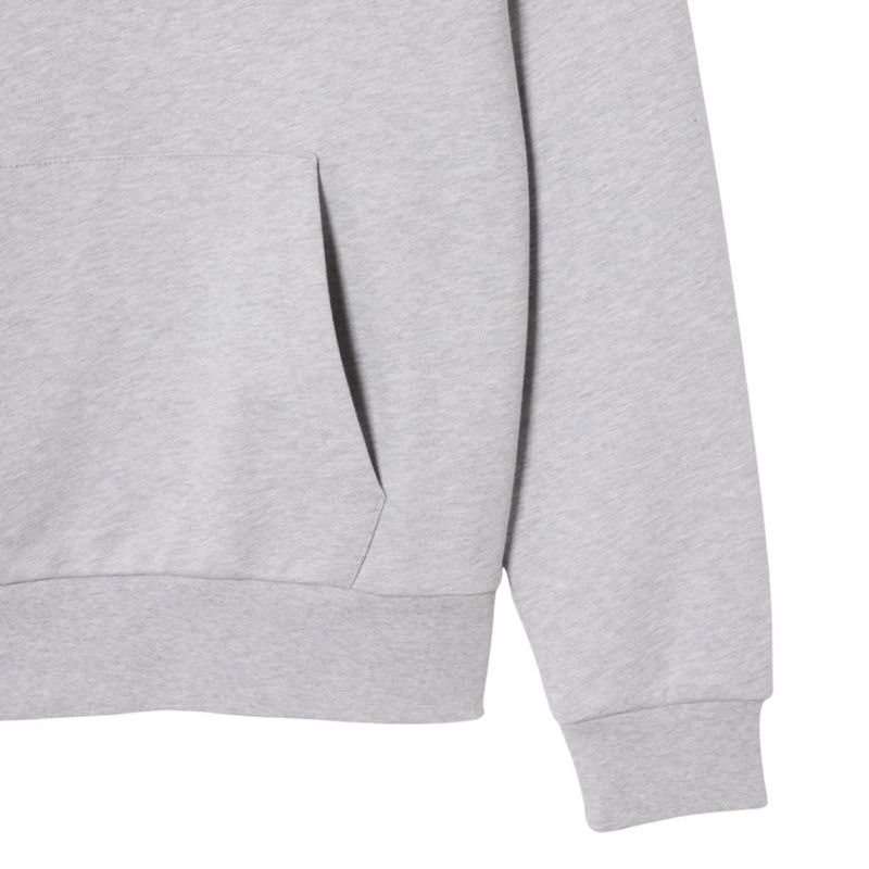 Sudadera con capucha Lacoste talla grande color plata chino de algodón felpa