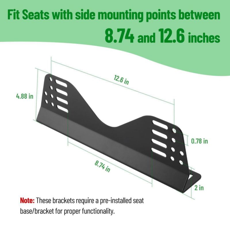 Soporte de Montaje para Asiento de Competición Racewill Negro (Pack de 2)