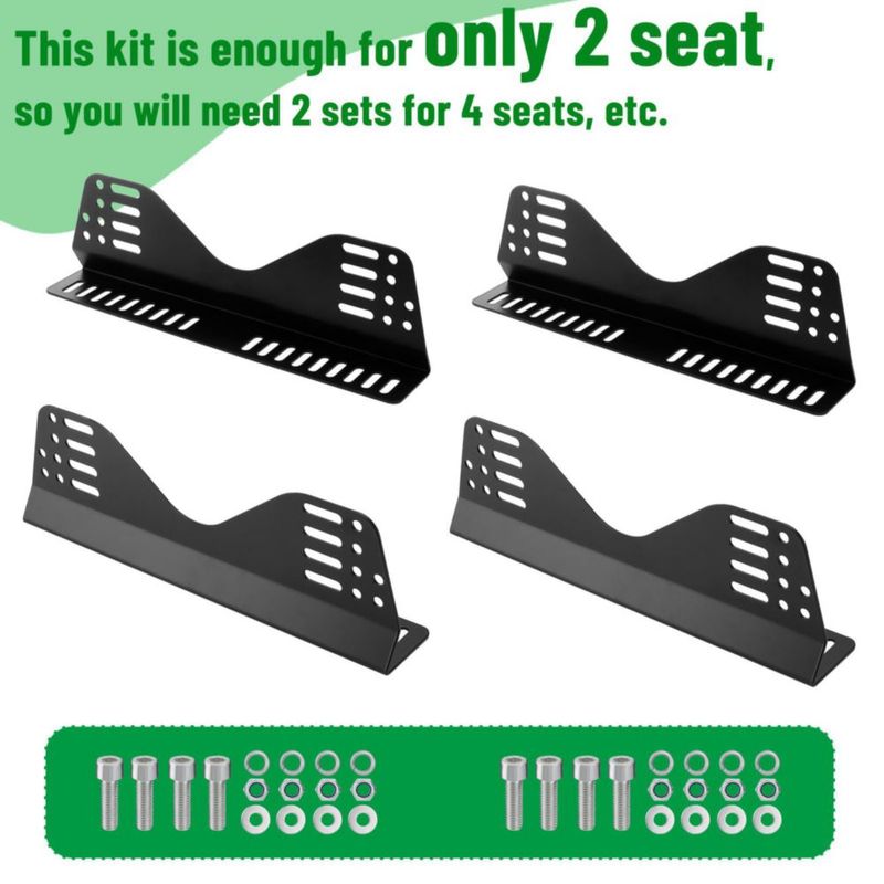 Soporte de Montaje para Asiento de Competición Racewill Negro (Pack de 2)