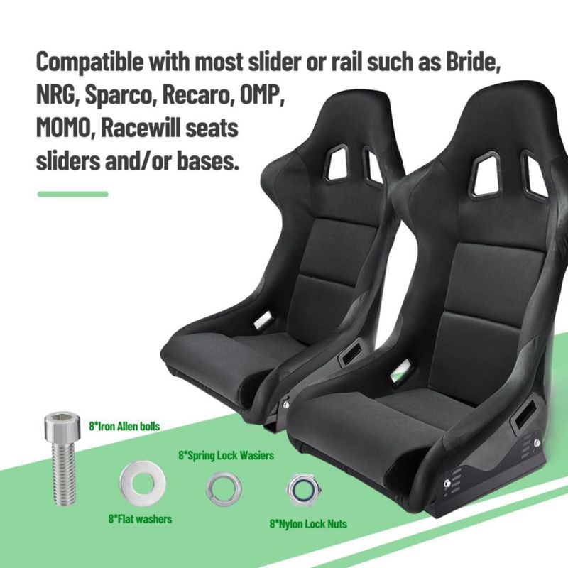 Soporte de Montaje para Asiento de Competición Racewill Negro (Pack de 2)