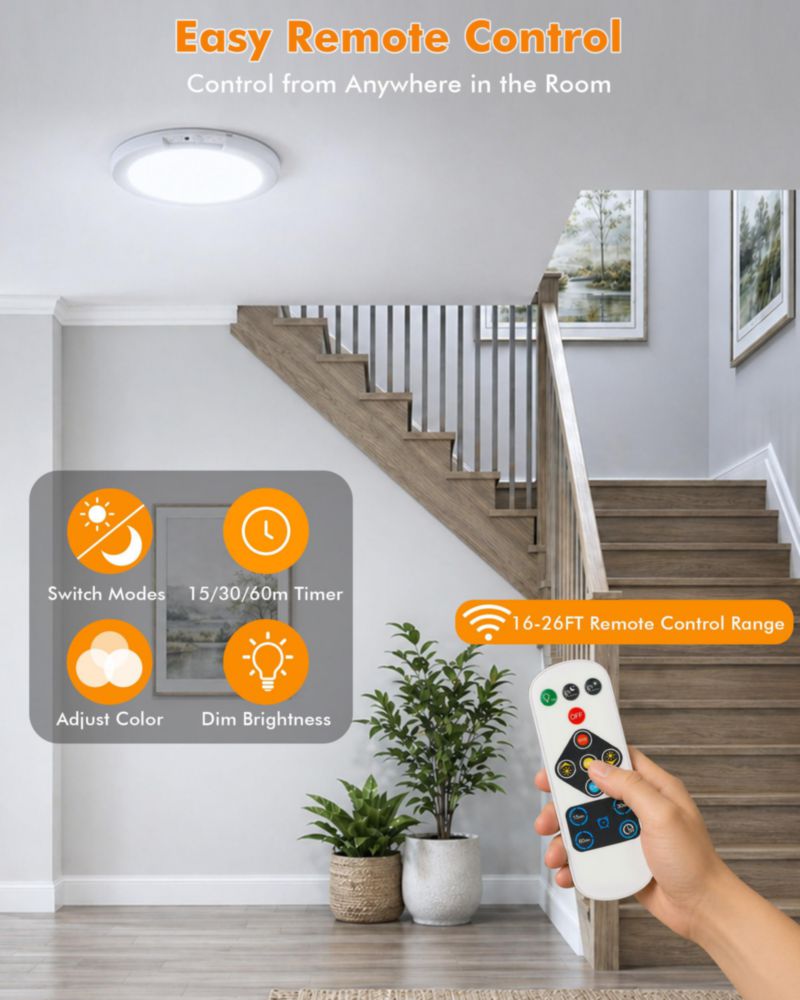 Luz de techo wemidels – paquete de 8 unidades recargable con sensor de movimiento