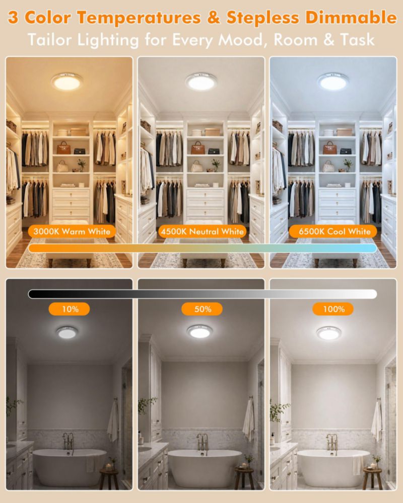 Luz de techo wemidels – paquete de 8 unidades recargable con sensor de movimiento
